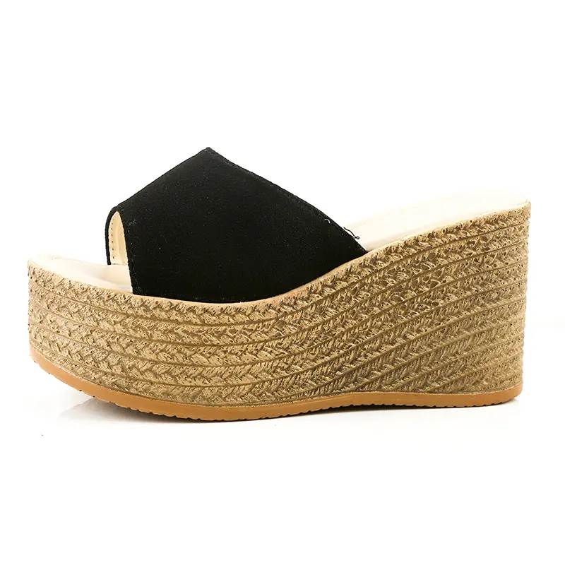 Aphixta Platform Wedges Shoes Women Slippers Women Luxury Open Peep Toes Summer Shoes Black Slippers Women Slides Wedge Sandals
