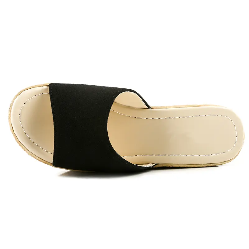 Aphixta Platform Wedges Shoes Women Slippers Women Luxury Open Peep Toes Summer Shoes Black Slippers Women Slides Wedge Sandals