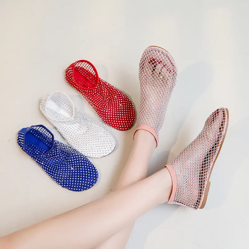 Aphixta Novelty Women Flats Breathable Mesh Solid Color Soft Walking Shoes Rubber Comfort Female Zapatillas Women's Flat Shoes