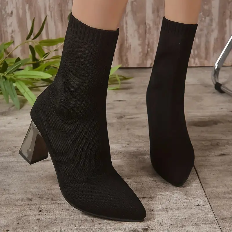 Aphixta Beige Cotton Fabric Women Ankle Boots 5cm High Heels Modern Boots Big Size42 Shoes Woman Boats botines para mujeres