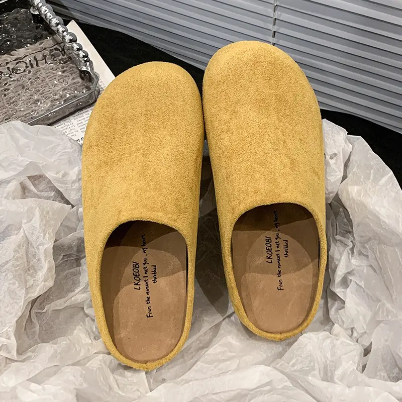 Aphixta Candy Color Round Toe Outside Women Slippers Women Shoes Round Toe Low Heel Slip On Half Slide Spring Summer Woman Shoes
