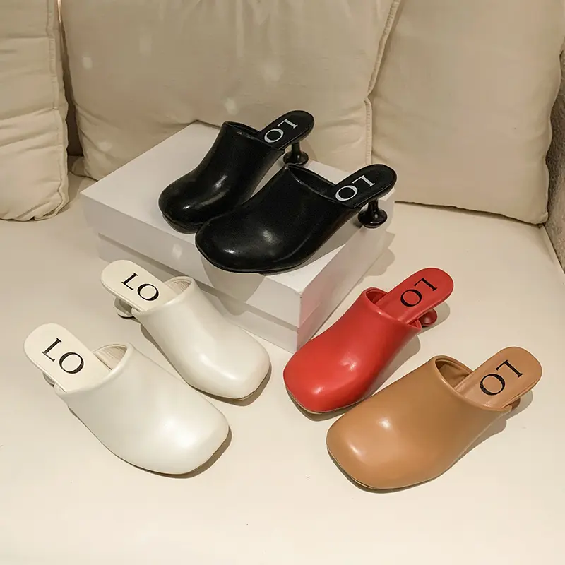 Aphixta 7cm High Heels Elegant Women Slides Round Toe Shallow Summer Dress Slides Sexy Strange Style Heels Shoes Size 42 Sandals
