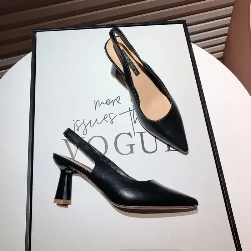 Nude Temperament French Pointed High Heeled Shoes Pumps Commuting High Heels Sandals 2024 New Women Shoe Zaptos Mujer