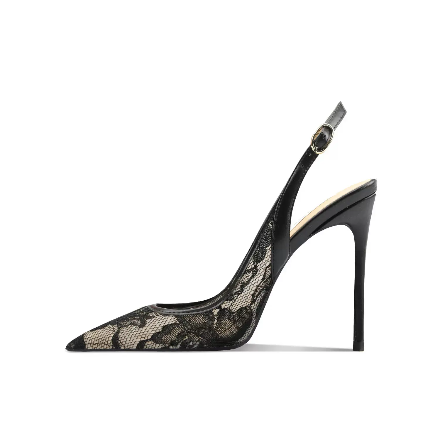 Spring and summer new pointed toe shallow lace mesh wedding shoes thin high heel banquet dress large size women's sandals