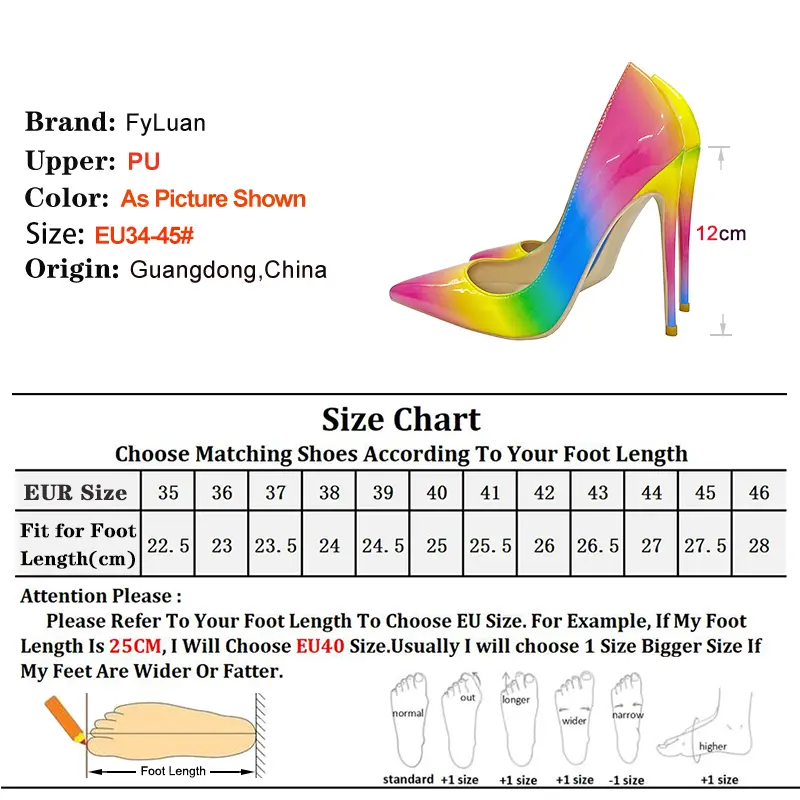 New Gradient Color Women's Pumps 8CM 10CM 12CM Iridescence Lady Shoes Office High Heels Mixed Color Sexy Pointy Toe Single Shoes