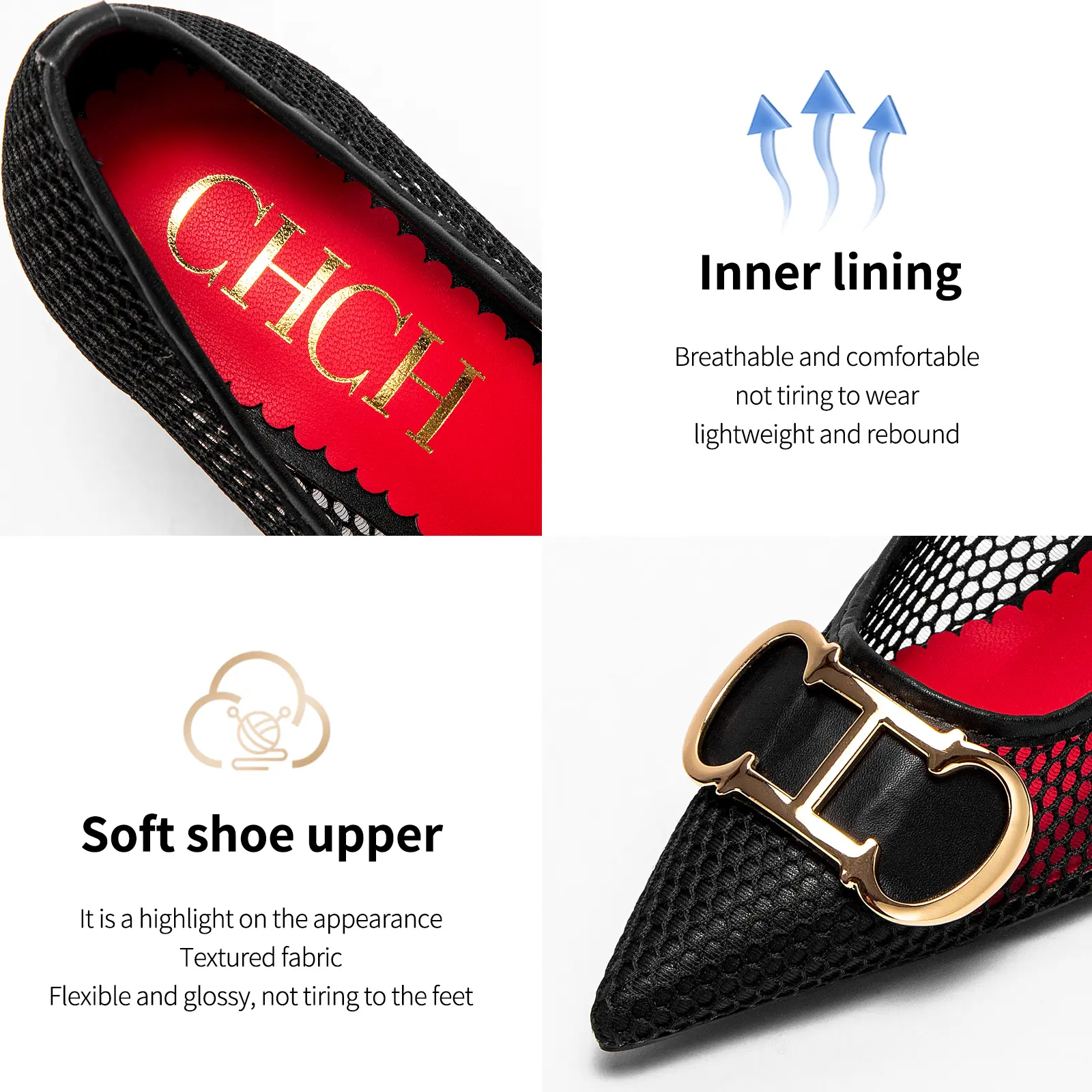 Women's Shoes 2025 Spring New Pointed Toe High Heels Mesh Upper Breathable Comfortable Summer Sandals