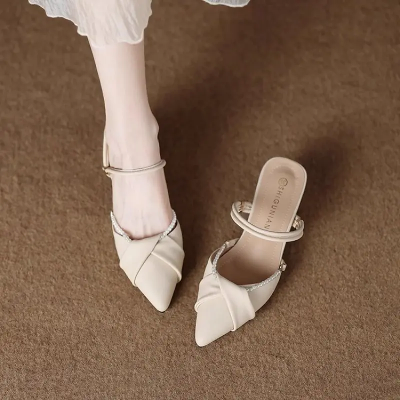 New pointed toe beach temperament outdoor simple fashion party fairy style retro style convenient women's high heels