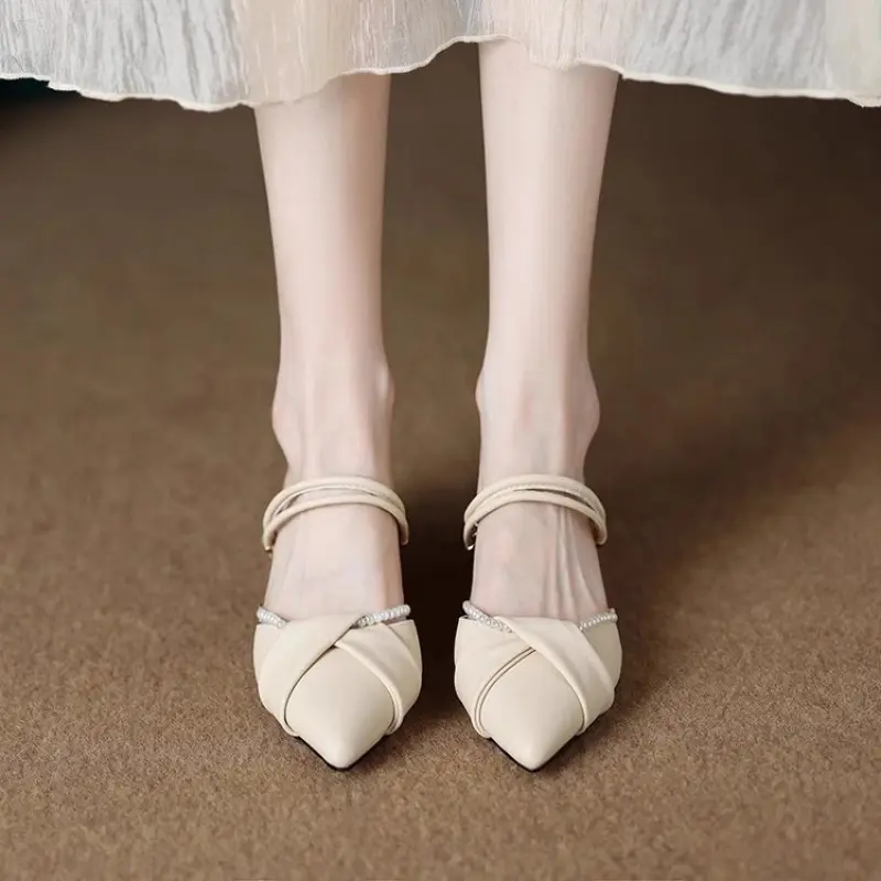 New pointed toe beach temperament outdoor simple fashion party fairy style retro style convenient women's high heels