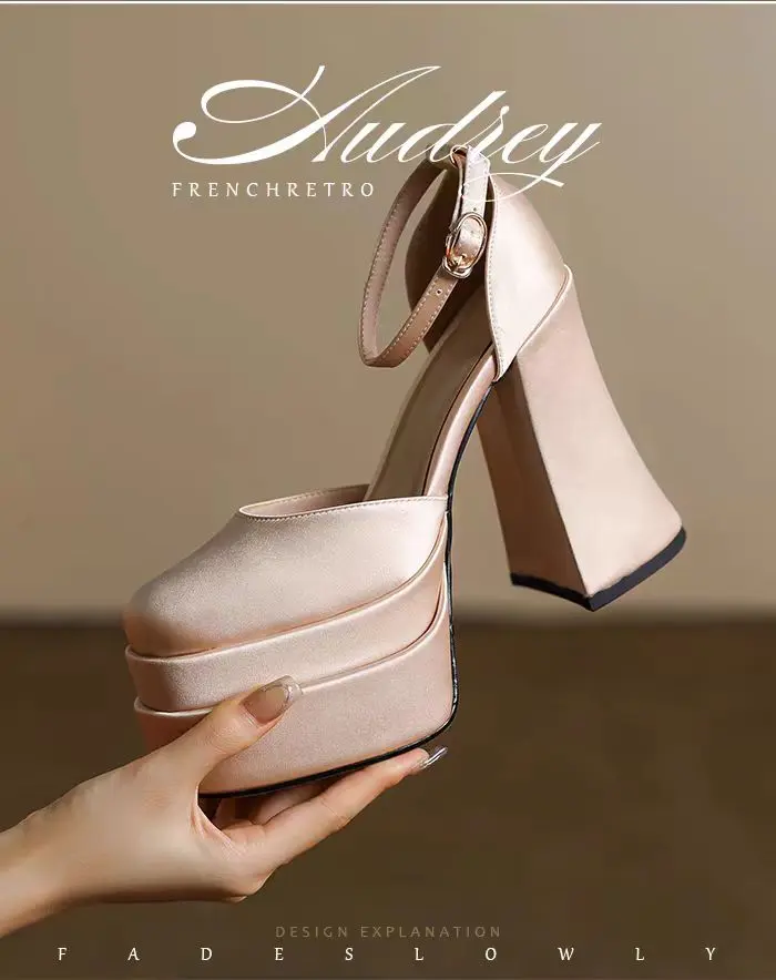 Mary Jane Shoes Women 2024 New Spring Autumn Thick Heels High Heels Waterproof Platform Hollow Luxury Brand Women's Shoes Pumps