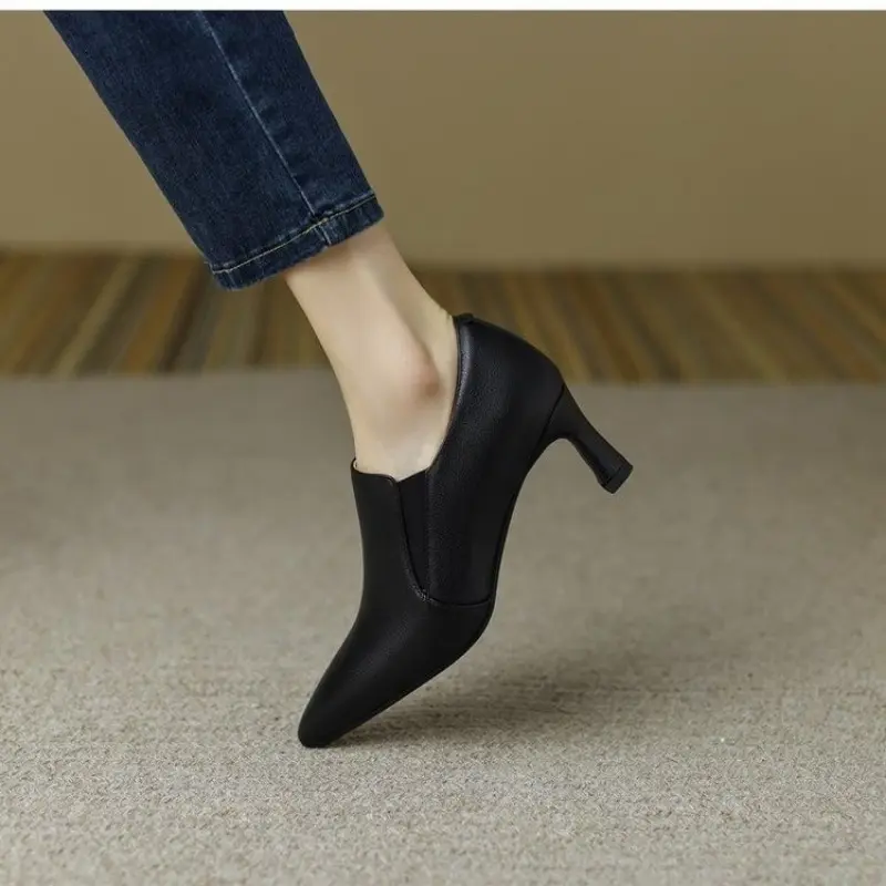 Women's Bare Boots 2023 Spring New Designer Shoes Pointed Toe High Heels Dress Shoes Woman Stilettos Pointed Toe Pumps