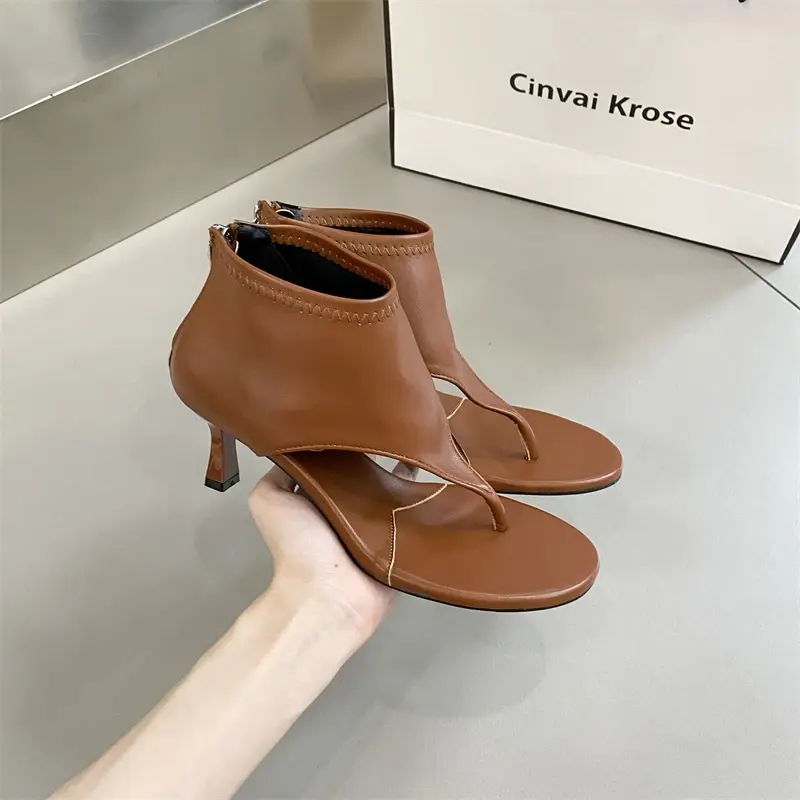 Ladies Sandals Booties Women Pumps Flip Flops High Heels Modern 2024 Summer Slides Fashion Party Boots Peep Toe Female Shoes