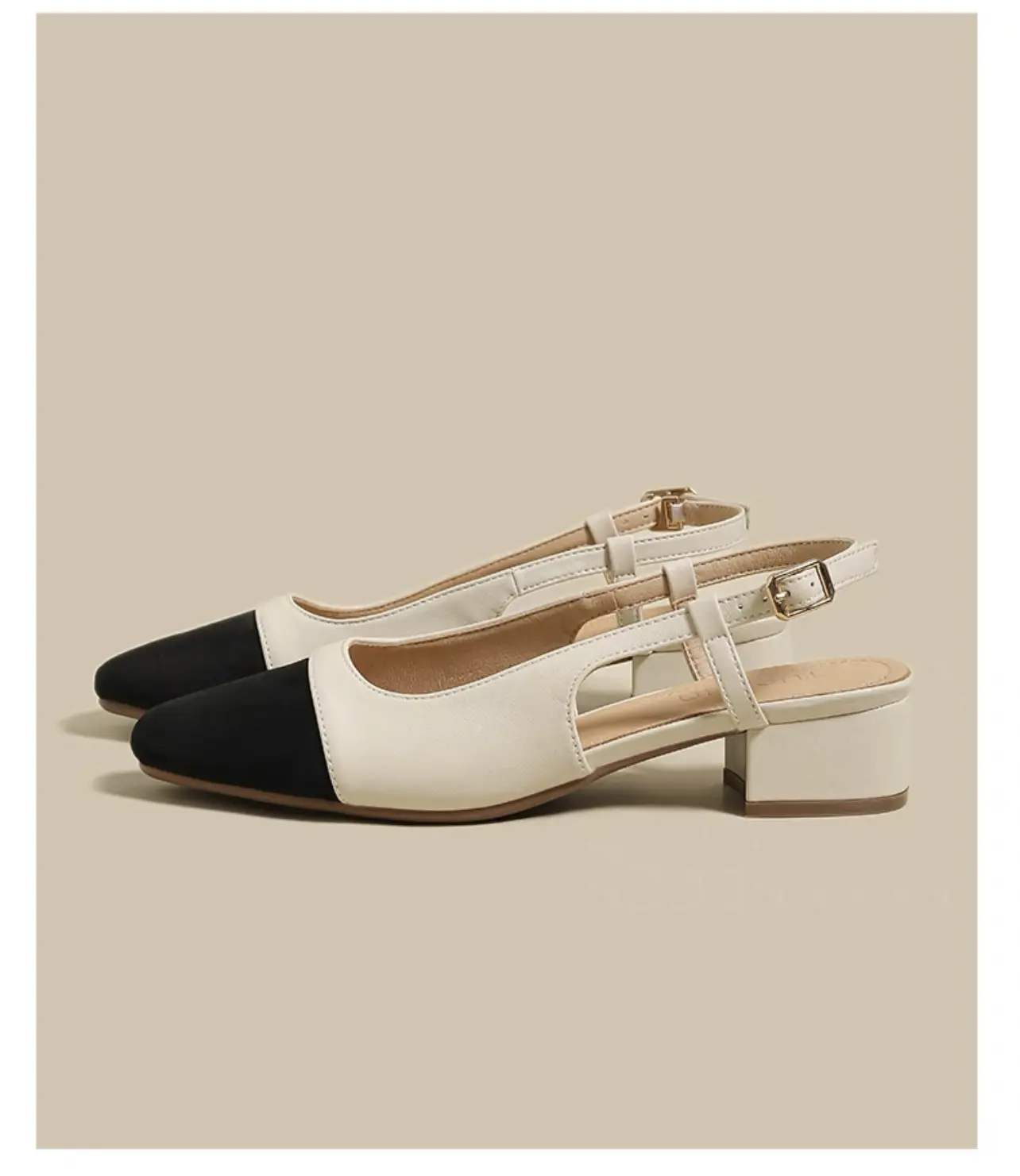 Summer New Colorblock Splicing Shallow Mouth Fashionable and Simple Style Outwear Women's Sandals High Heel Single Shoes Women