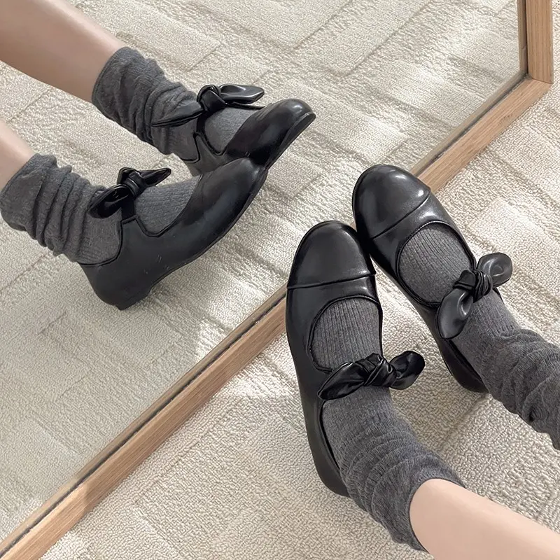 Designer Butterfly-knot Women Shoes Fashion Shallow Slip On Shoes Ladies Casual Outdoor Soft Sole Ballerina Shoes