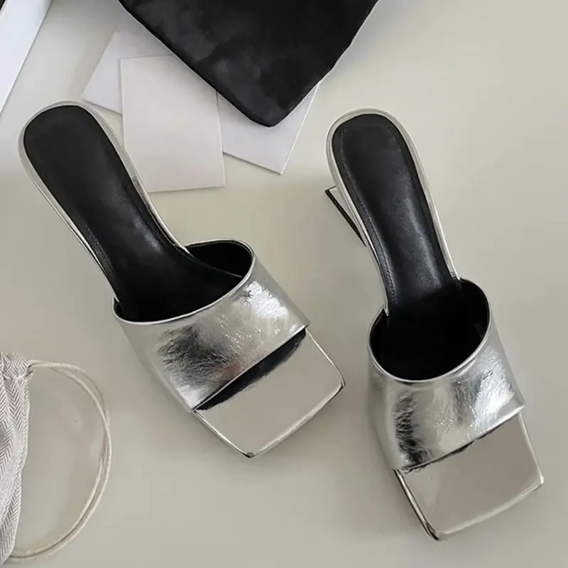 High Heels Women's Slippers Designer Heeled Sandals Woman Shoes Summer 2025 Elegant Pumps Flip Flops Slides Sandalias De Mujer