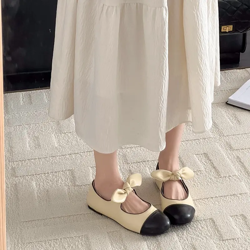 Designer Butterfly-knot Women Shoes Fashion Shallow Slip On Shoes Ladies Casual Outdoor Soft Sole Ballerina Shoes