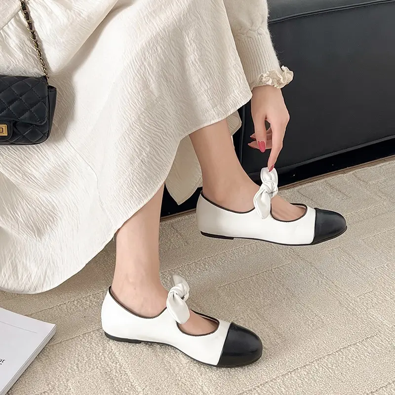 Designer Butterfly-knot Women Shoes Fashion Shallow Slip On Shoes Ladies Casual Outdoor Soft Sole Ballerina Shoes