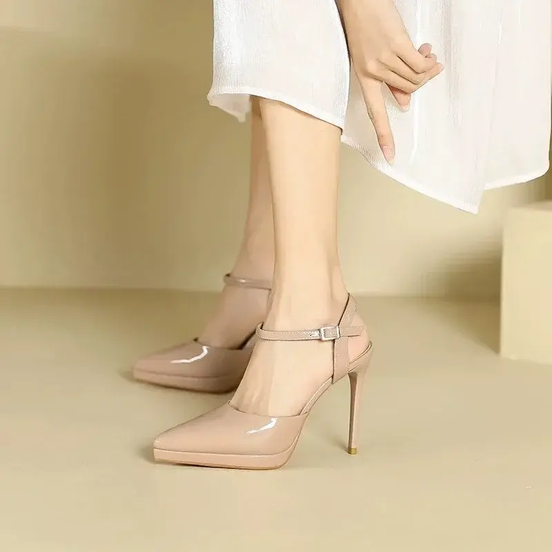 New Plus-size Women Sandals Extreme High Heels Shoes Summer Pointed Toe Ladies Solid Dress Shoes