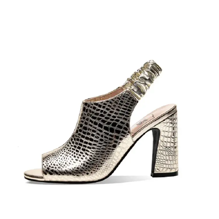 Sandals Women's 2024 Summer New Chunky High Heel Snake Sandals Open Toe Ladies Sandals Women Shoes High Heel Chunky Heels