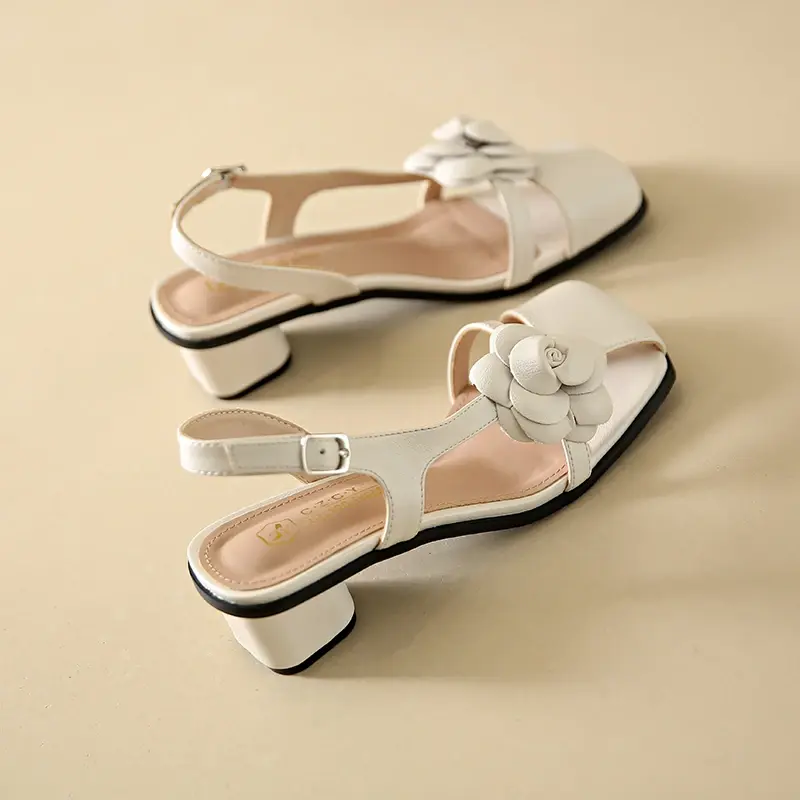 2023 Summer Heel Denim Silk Women Sandals Fashion Bowknot Thick High Heel Shoes Ladies Elegant Dress Gladiator Sandalias
