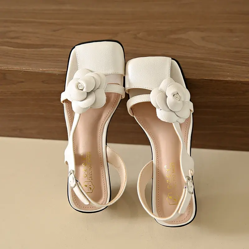 2023 Summer Heel Denim Silk Women Sandals Fashion Bowknot Thick High Heel Shoes Ladies Elegant Dress Gladiator Sandalias