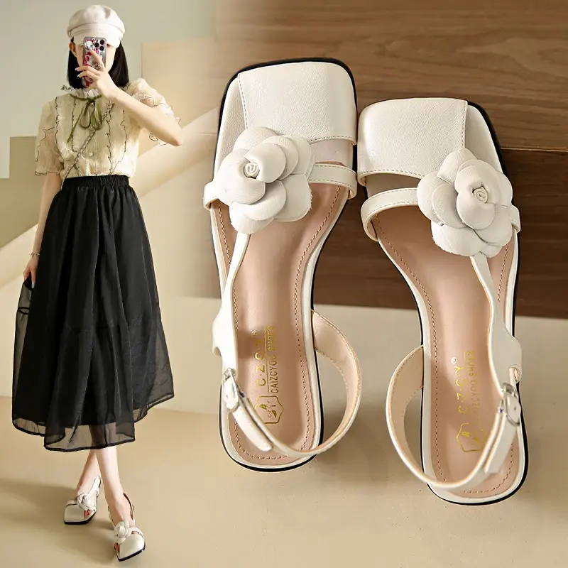 2023 Summer Heel Denim Silk Women Sandals Fashion Bowknot Thick High Heel Shoes Ladies Elegant Dress Gladiator Sandalias