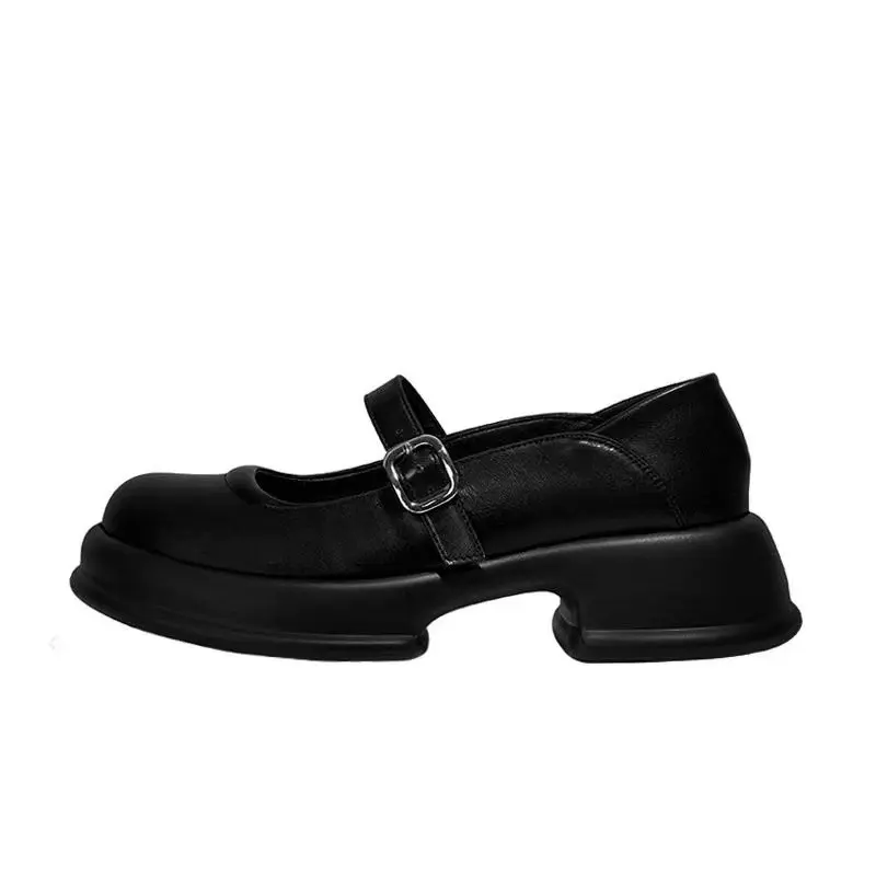 Shoes Female 2023 New Mary Janes Women's High Heels Concise Casual Pumps Women Solid Buckle Strap Round Toe Platform Shoes Women