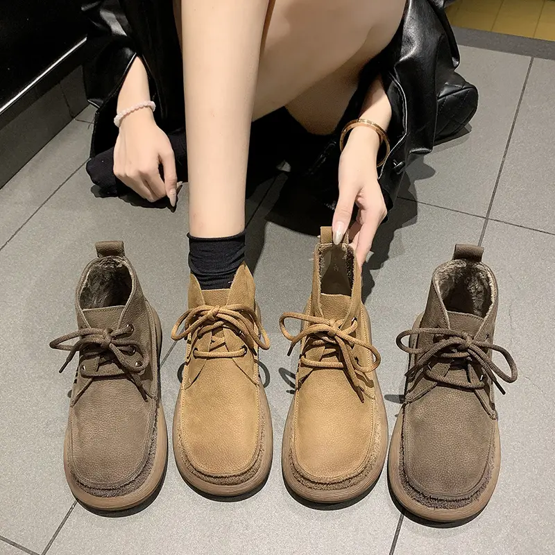 Boots Woman Winter 2023 Ankle Boots Sneakers Snow Boots Women Platform Shoes Comfortable Round Head Low Heel Elegant Autumn Punk
