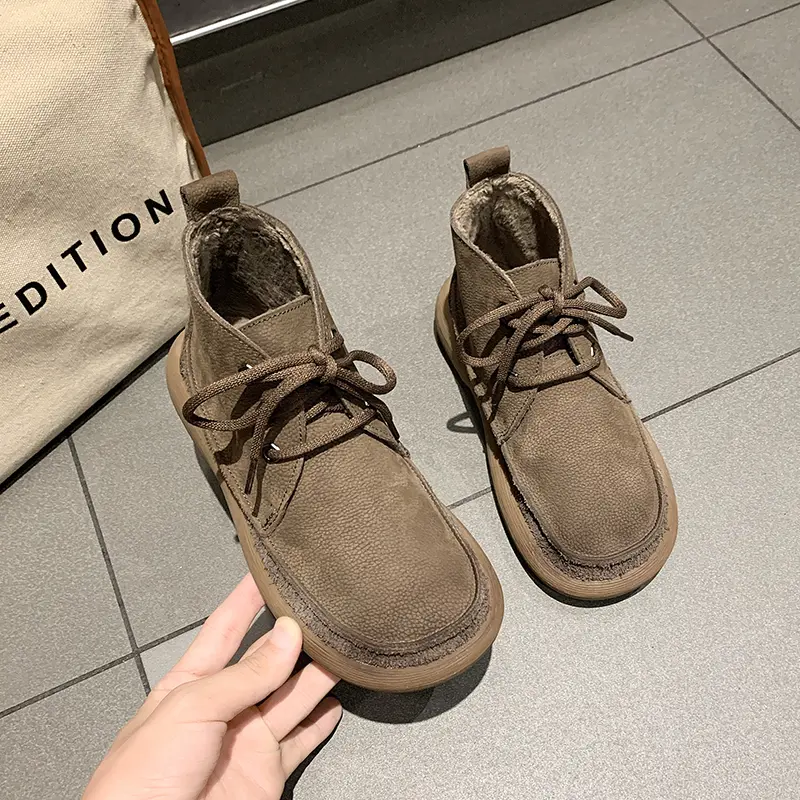 Boots Woman Winter 2023 Ankle Boots Sneakers Snow Boots Women Platform Shoes Comfortable Round Head Low Heel Elegant Autumn Punk