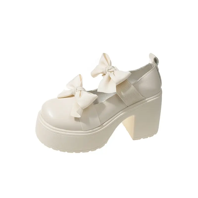 Bow Women High Heels Platform Marie Janes Shoes Elegant Autumn 2024 Lolita Dress Trend Party Chunky Mujer Zapatos Pumps Sandals