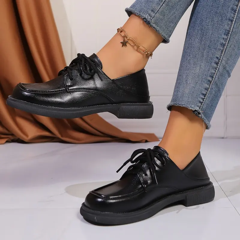 2025 Spring and Autumn New Retro Casual Women's British Style Thick Soled Loafers Fashionable Versatile Comfortable Fit Shoes
