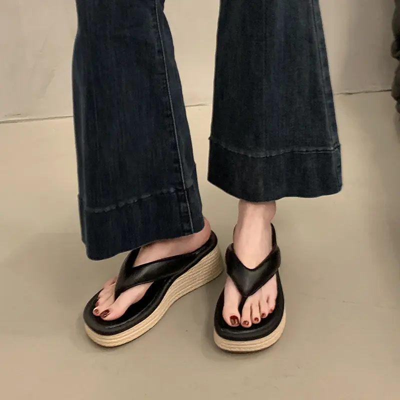 2025 Summer Wedges Heel Women's Fashion Slippers Comfort Party Dress Slides Beach Vacation Flip Flop Shoes