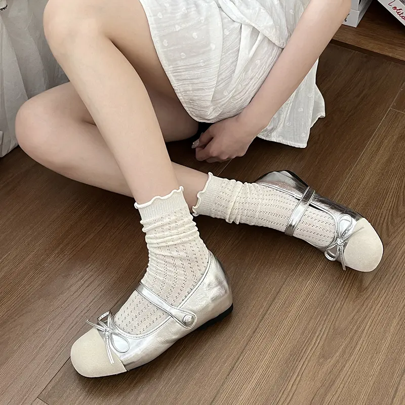 Footwear Butterfly-Knot Women Flats With Shoes Female Shallow Soft Fashion Buckle Strap Ladies Flats  Lolita Shoes