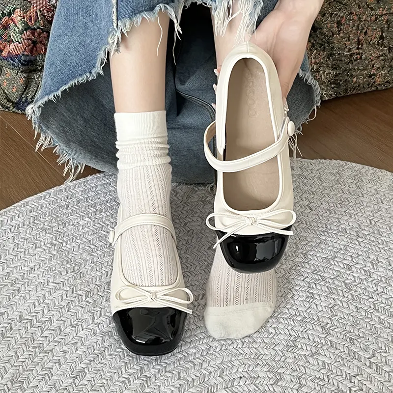 Footwear Butterfly-Knot Women Flats With Shoes Female Shallow Soft Fashion Buckle Strap Ladies Flats  Lolita Shoes