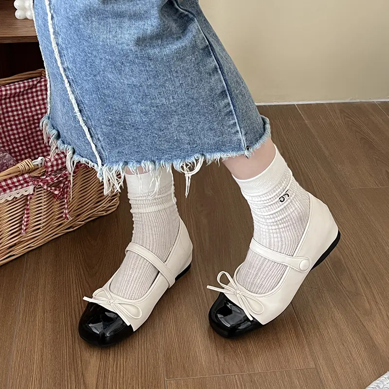 Footwear Butterfly-Knot Women Flats With Shoes Female Shallow Soft Fashion Buckle Strap Ladies Flats  Lolita Shoes
