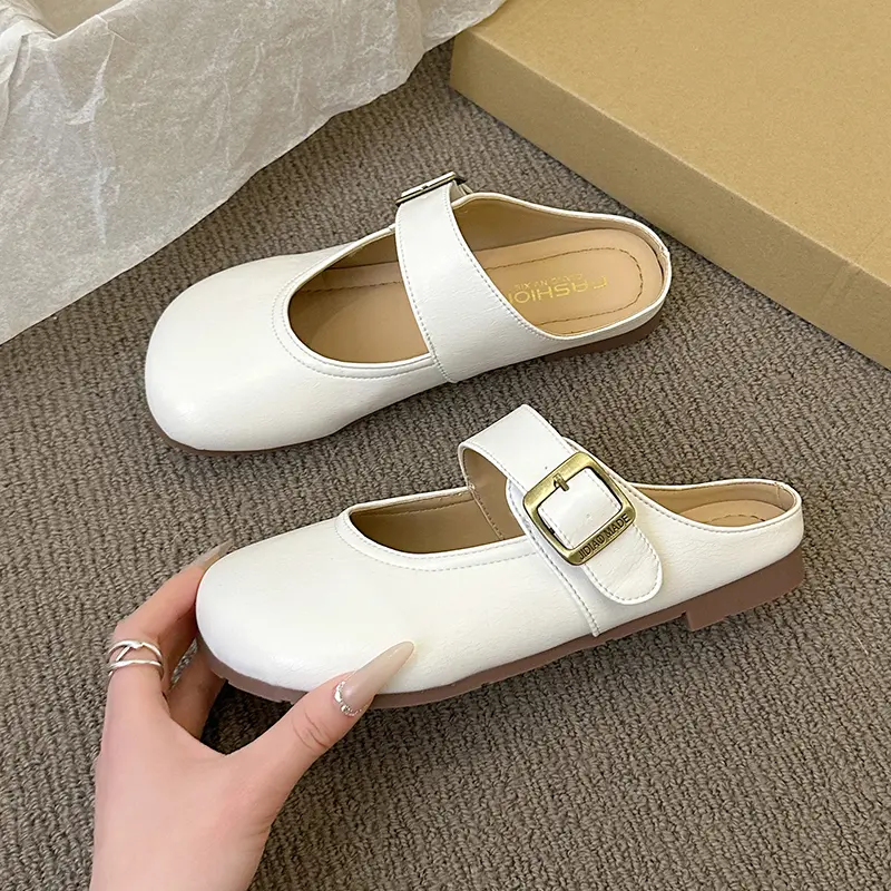 Female Shoes Slippers Soft Luxury Slides Cover Toe 2025 Comfort Designer Flat Fashion Flat Shoes Female Slippers Soft