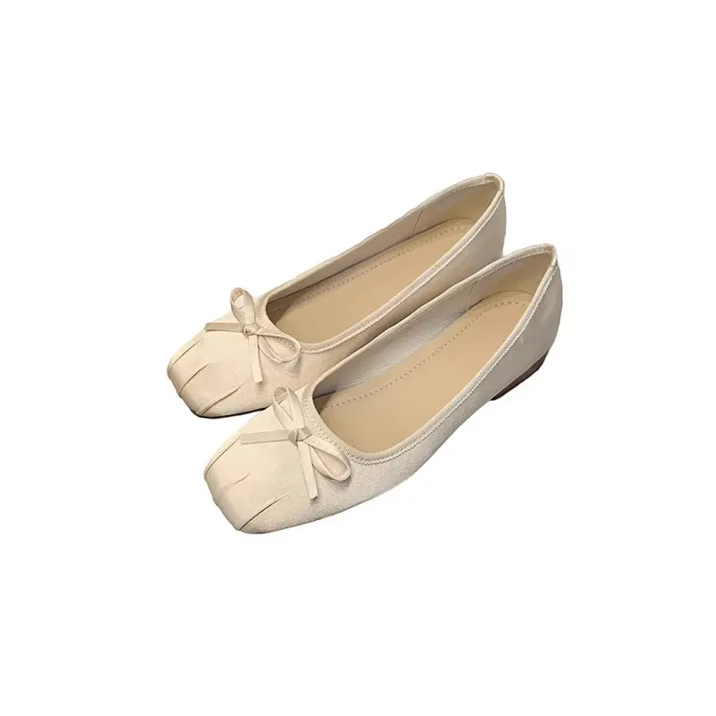 2024 Spring Bowtie Ballet Shoes Fashion Shallow Slip on Women Flat Loafers Shoes Ladies Casual Outdoor Ballerina Shoe