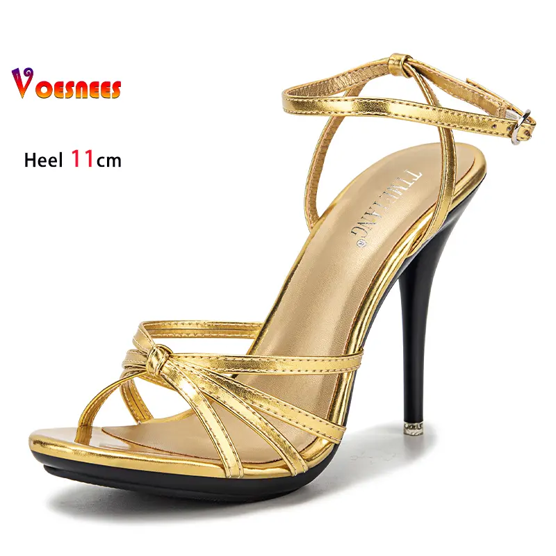 Sexy Female Sandals Women Stilettos 2025 Summer New Fashion 11cm Thin Heel Open Toe Slippers Red High Heels Sandalias De Mujer