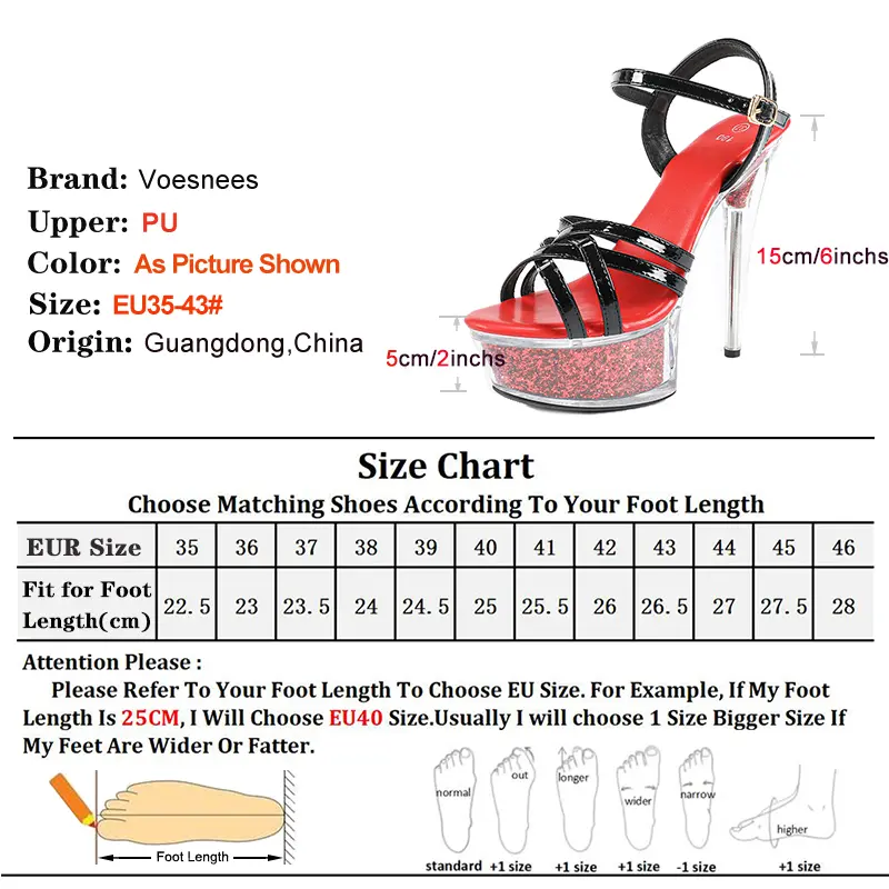 Plus Size 5CM Platform Summer Transparent Sandals 2025 Fashion Narrow-band 15CM Thin High Heel Womens Nightclub Pole Dance Shoes