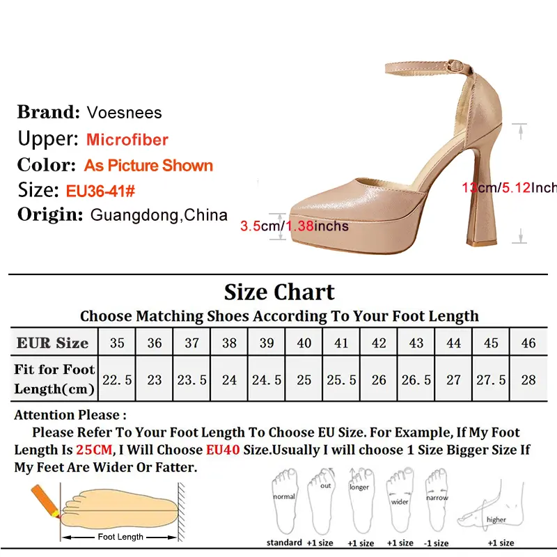 2025 New Summer Pointed Ankle Strap Sandals 13CM High Heels Women's Champagne color Party Dress Shoes Thick Platform Stiletto