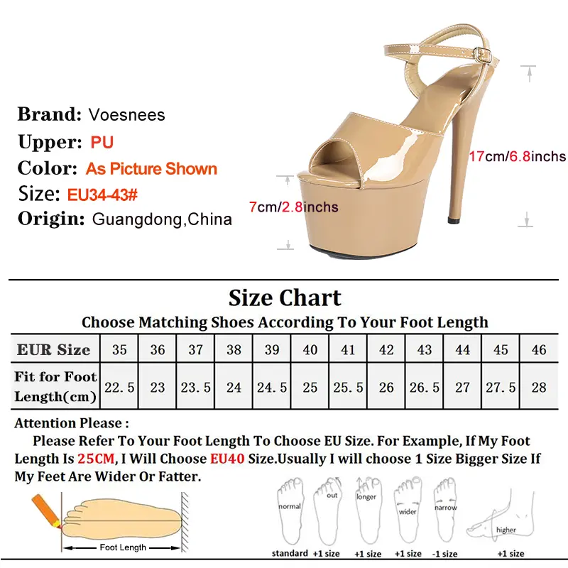 17CM Extreme High Heels Runway Show Platform Sandals Summer Buckle Strap Party Shoes Women Fetish Size 41 42 43 Nightclub Shoes