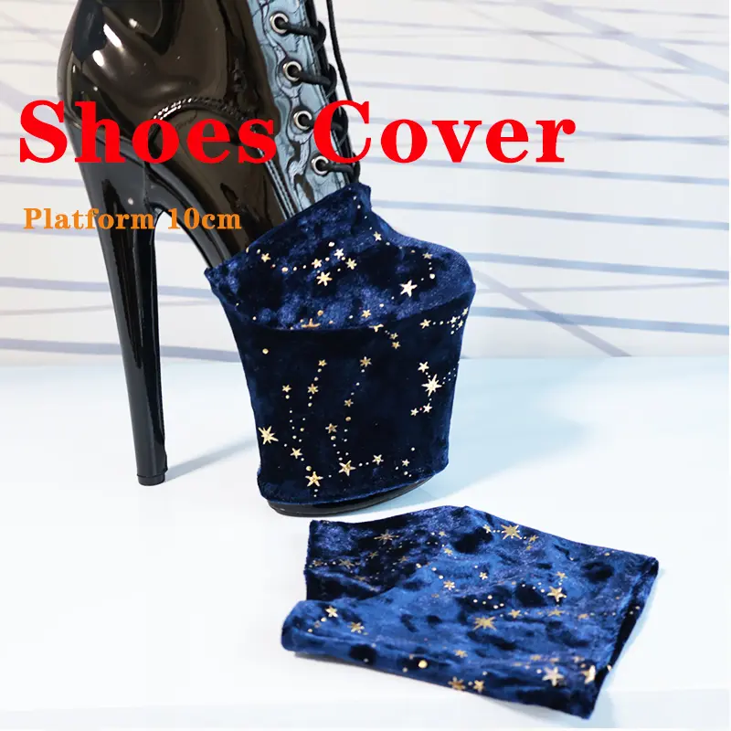 Black Star Training Shoes Protector For High Heels 20cm Platform 10cm Boots Cover Super High Heels Pole Dancing Boots Protection