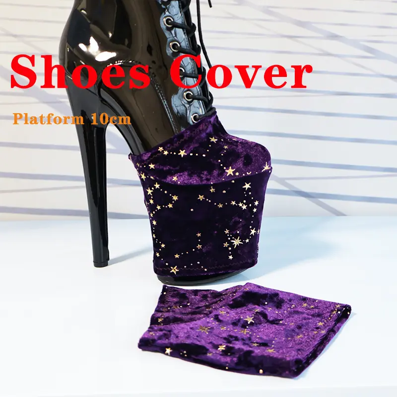 Black Star Training Shoes Protector For High Heels 20cm Platform 10cm Boots Cover Super High Heels Pole Dancing Boots Protection