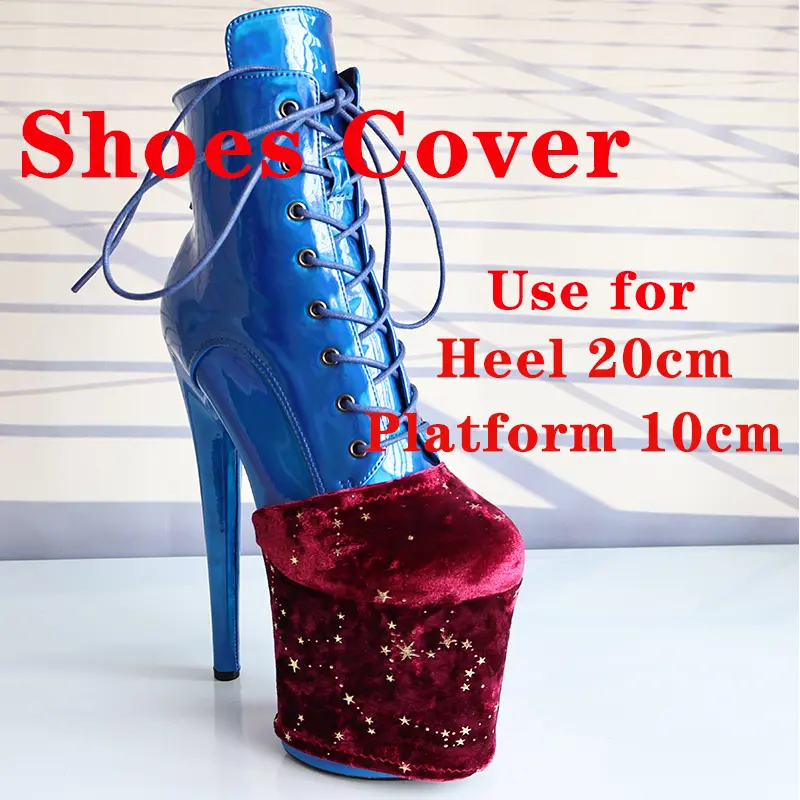 Black Star Training Shoes Protector For High Heels 20cm Platform 10cm Boots Cover Super High Heels Pole Dancing Boots Protection