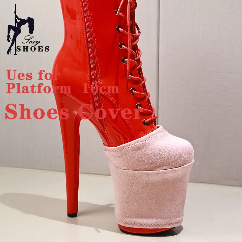Dedicated Suede Shoes Cover Platform 10CM Shoes Protectors Cover Pole Dance Training Wear-Resist Shoes Cover Customizable Length