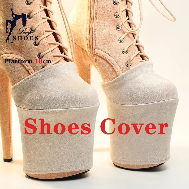 Dedicated Suede Shoes Cover Platform 10CM Shoes Protectors Cover Pole Dance Training Wear-Resist Shoes Cover Customizable Length