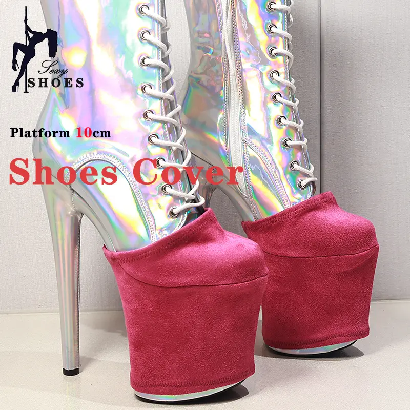 Dedicated Suede Shoes Cover Platform 10CM Shoes Protectors Cover Pole Dance Training Wear-Resist Shoes Cover Customizable Length