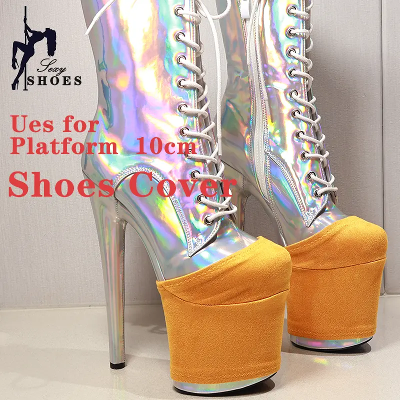 Dedicated Suede Shoes Cover Platform 10CM Shoes Protectors Cover Pole Dance Training Wear-Resist Shoes Cover Customizable Length