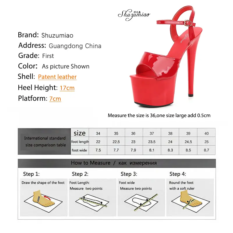 Shuzumiao Branded women's shoes pole dance 15 17 20cm sandals High Heels fashion sexy platform Black shoes Female party shoes