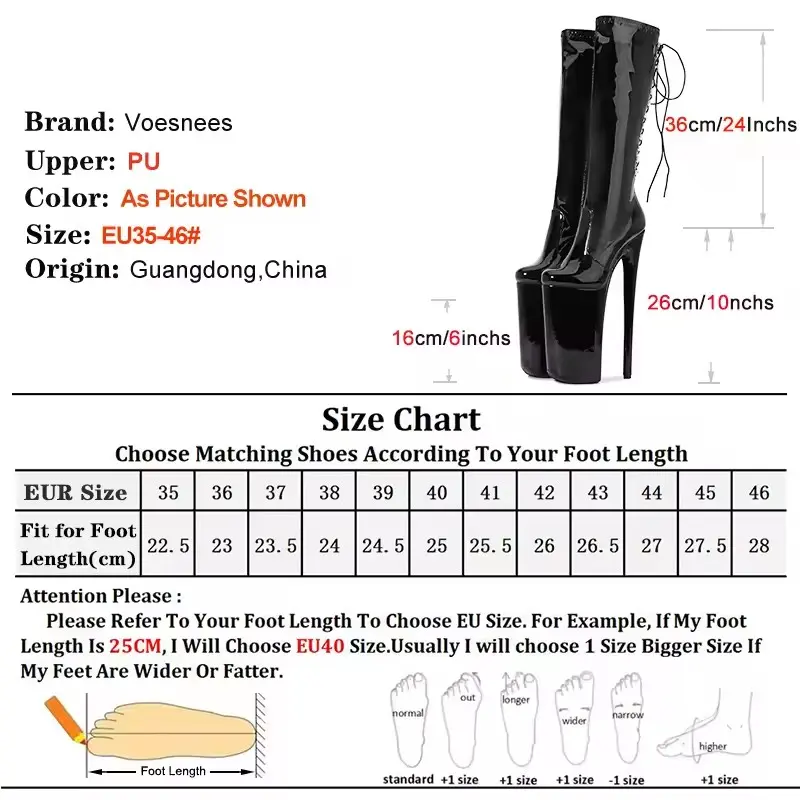 Super High Heel 26CM Nightclub Long Boots Women Lace-up Zip Design Round Toe Knee-High Boot 15CM Waterproof Platform Model Shoes