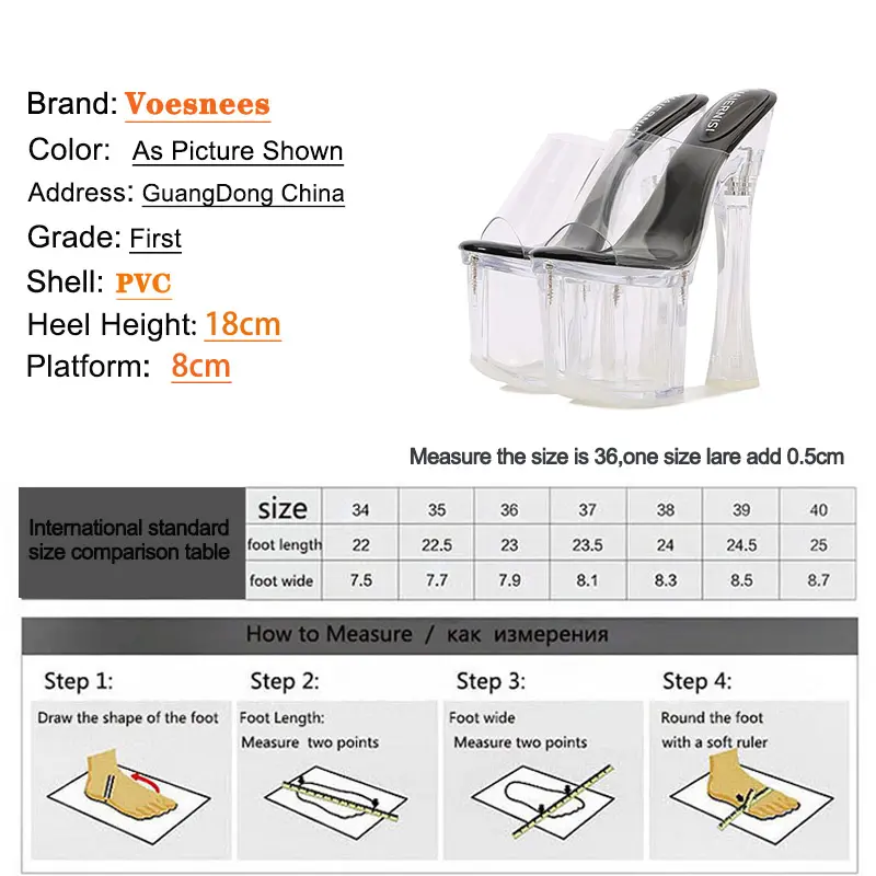 Voesnees Nightclub Crystal Thick Heel Slippers High Heel Sandals Women Summer Waterproof Platform Sexy Transparent Models Shoes
